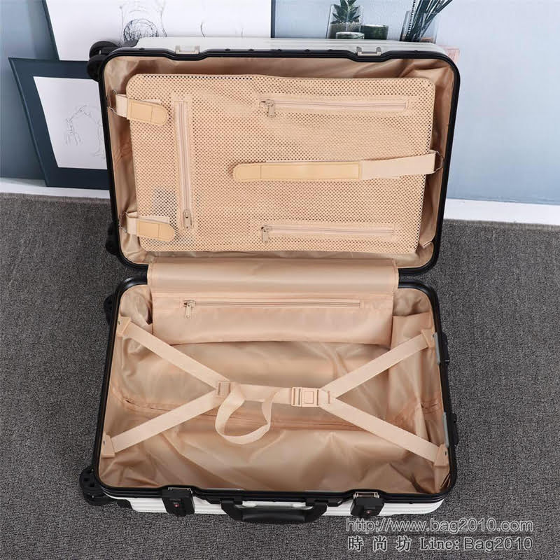 潮牌Suprmem聯名rimowa日默瓦 專櫃雙排萬向靜音飛機輪 航空7系鋁合金 拉箱/拉杆箱  xbt1127